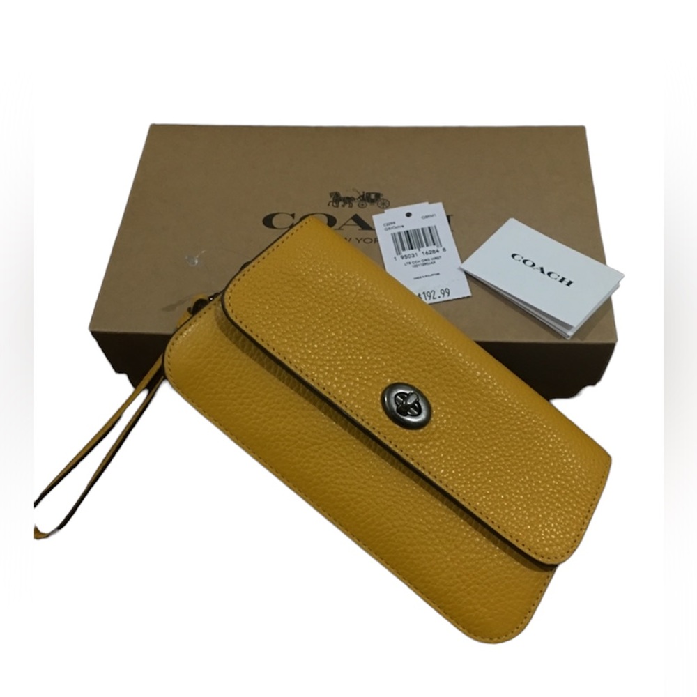NWT coach wallet / wristlet yellow